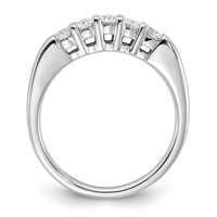 14K White Gold 0.50 Carat Lab Grown Diamond VS SI+ G+ Five Stone Complete Fashion Band view 3