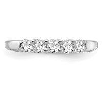 14K White Gold 0.50 Carat Lab Grown Diamond VS SI+ G+ Five Stone Complete Fashion Band view 5