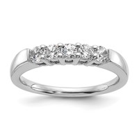14K White Gold 0.50 Carat Lab Grown Diamond VS SI+ G+ Five Stone Complete Fashion Band view 1