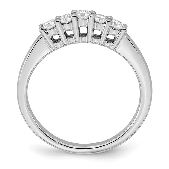 14K White Gold 5-Stone Shared Prong (Holds 5-2.5mm Round) Diamond Band Mounting