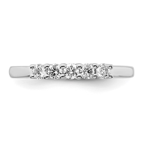 14K White Gold 5-Stone Shared Prong (Holds 5-2.5mm Round) Diamond Band Mounting