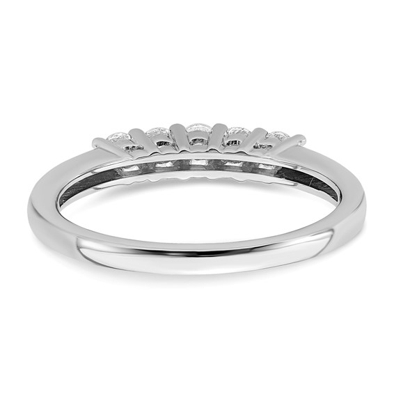 14K White Gold 5-Stone Shared Prong (Holds 5-2.5mm Round) Diamond Band Mounting