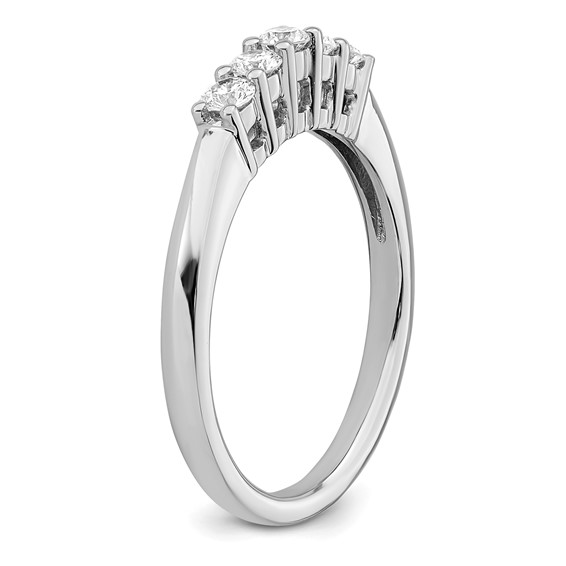 14K White Gold 5-Stone Shared Prong (Holds 5-2.5mm Round) Diamond Band Mounting
