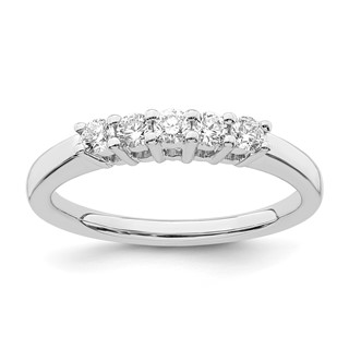 14K White Gold 5-Stone Shared Prong (Holds 5-2.5mm Round) Diamond Band Mounting