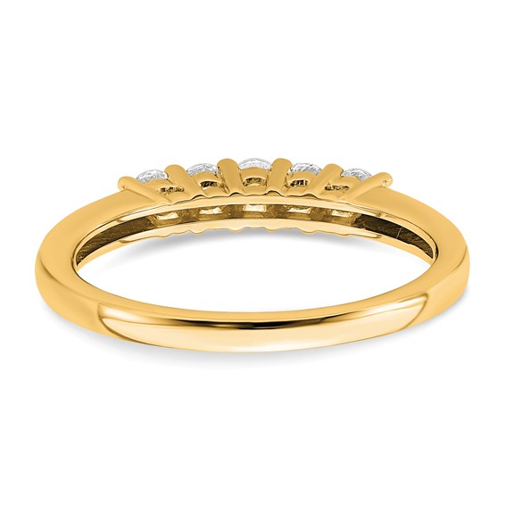 14K Yellow Gold 5-Stone Shared Prong (Holds 5-2.5mm Round) Diamond Band Mounting
