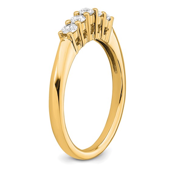 14K Yellow Gold 5-Stone Shared Prong (Holds 5-2.5mm Round) Diamond Band Mounting
