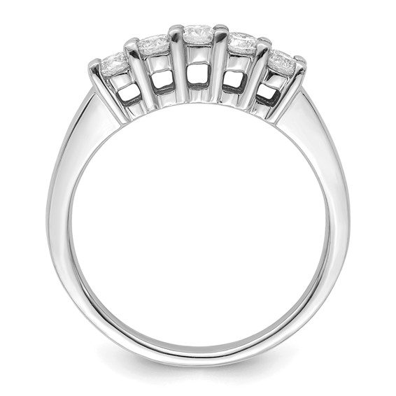 14K White Gold 5-Stone Shared Prong (Holds 5-2.9mm Round) Diamond Band Mounting