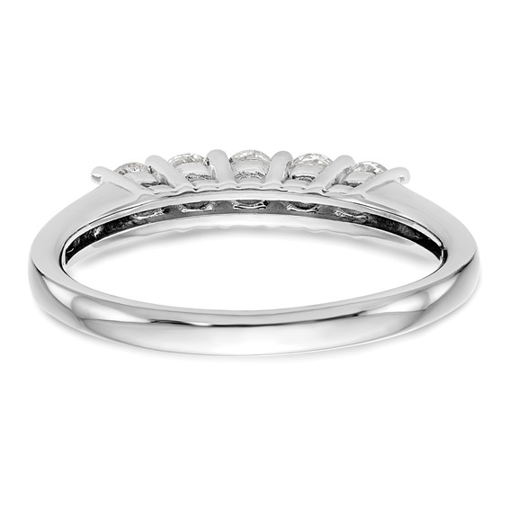14K White Gold 5-Stone Shared Prong (Holds 5-2.9mm Round) Diamond Band Mounting