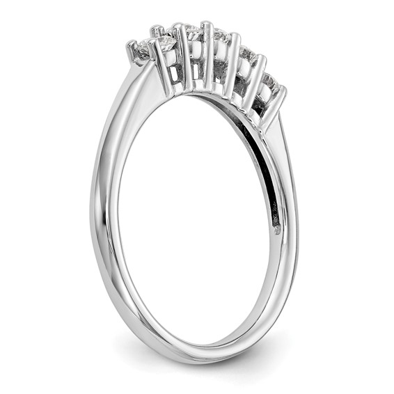 14K White Gold 5-Stone Shared Prong (Holds 5-2.9mm Round) Diamond Band Mounting