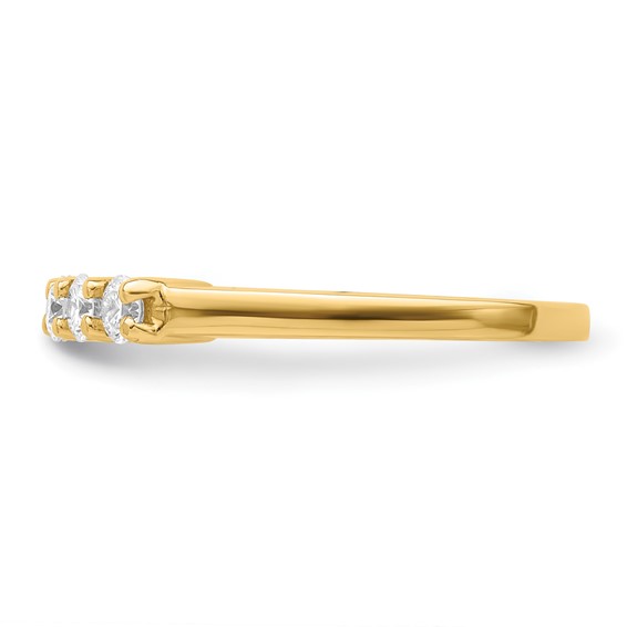 14K Yellow Gold 5-Stone Shared Prong (Holds 5-2.9mm Round) Diamond Band Mounting