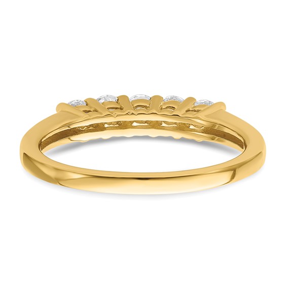 14K Yellow Gold 5-Stone Shared Prong (Holds 5-2.9mm Round) Diamond Band Mounting