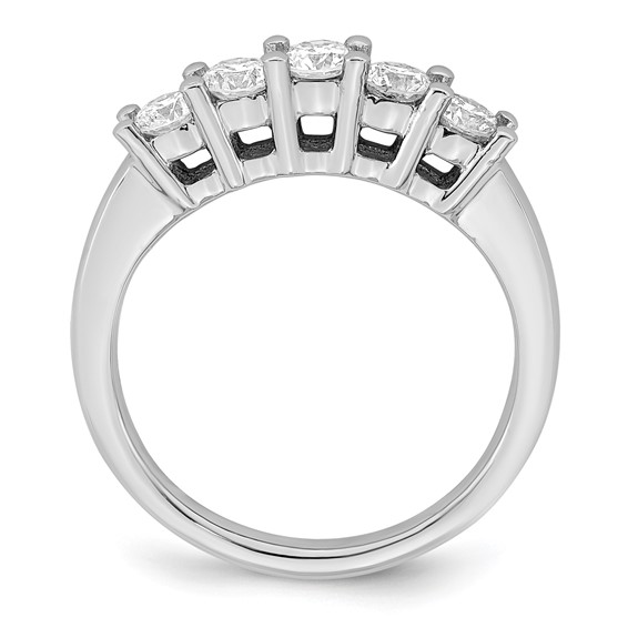 14K White Gold 5-Stone Shared Prong (Holds 5-3.4mm Round) Diamond Band Mounting