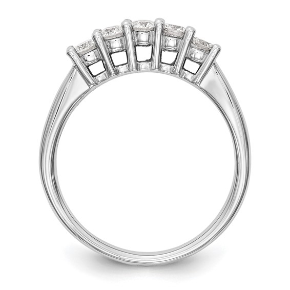 14K White Gold 5-Stone Shared Prong (Holds 5-3.8mm Round) Diamond Band Mounting