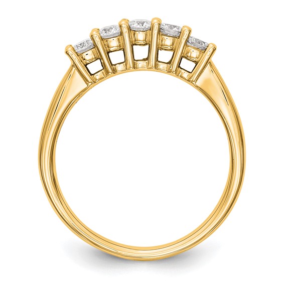14K Yellow Gold 5-Stone Shared Prong (Holds 5-3.8mm Round) Diamond Band Mounting
