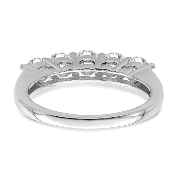 14K White Gold 5-Stone Shared Prong (Holds 5-4.1mm Round) Diamond Band Mounting