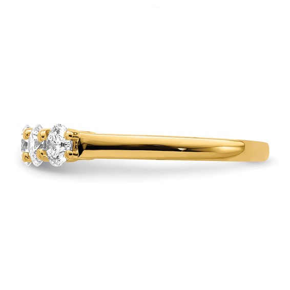 14K Yellow Gold 5-Stone Shared Prong (Holds 5-4.1mm Round) Diamond Band Mounting
