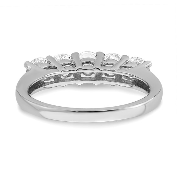 14K White Gold 5-Stone Shared Prong (Holds 5-4.3mm Round) Diamond Band Mounting