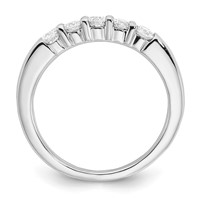 14K White Gold 0.50 Carat Lab Grown Diamond VS SI+ G+ Five Stone Complete Fashion Band view 3