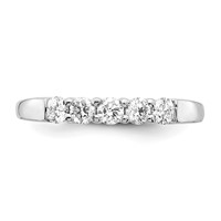 14K White Gold 0.50 Carat Lab Grown Diamond VS SI+ G+ Five Stone Complete Fashion Band view 4