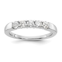 14K White Gold 0.50 Carat Lab Grown Diamond VS SI+ G+ Five Stone Complete Fashion Band view 1