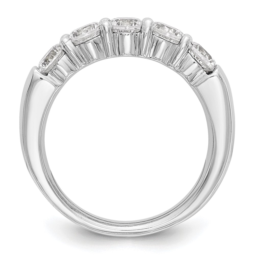 14k White Gold 1 carat Lab Grown Diamond VS/SI+ G+ Five Stone Complete Fashion Band (RM3175B-110-WLG)