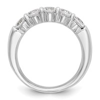 14K White Gold 1 Carat Lab Grown Diamond VS SI+ G+ Five Stone Complete Fashion Band view 3