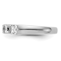 14K White Gold 1 Carat Lab Grown Diamond VS SI+ G+ Five Stone Complete Fashion Band view 4
