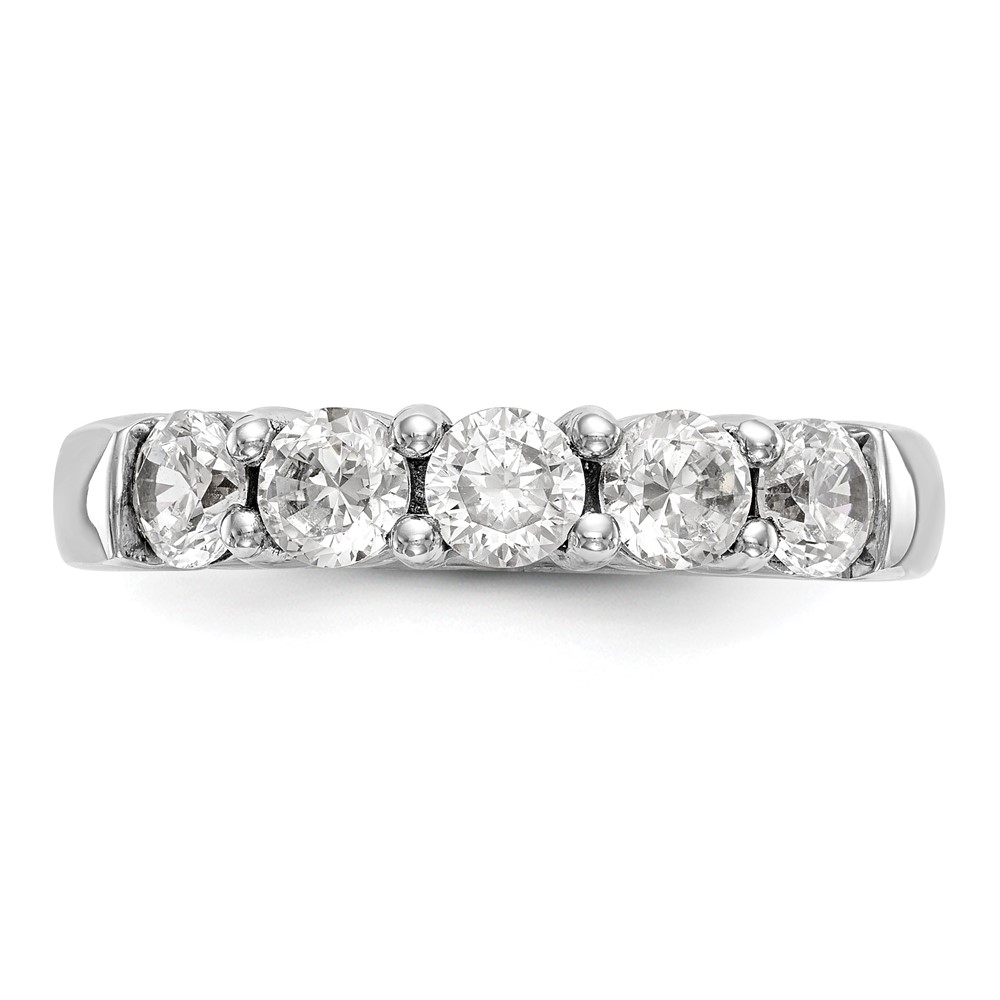 14k White Gold 1 carat Lab Grown Diamond VS/SI+ G+ Five Stone Complete Fashion Band (RM3175B-110-WLG)