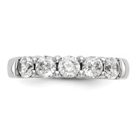 14K White Gold 1 Carat Lab Grown Diamond VS SI+ G+ Five Stone Complete Fashion Band view 5