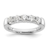 14K White Gold 1 Carat Lab Grown Diamond VS SI+ G+ Five Stone Complete Fashion Band view 1