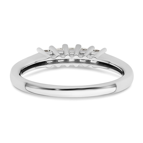 14K White Gold 5-Stone Shared Prong (Holds 5-2.2mm Princess) Diamond Band Mounting