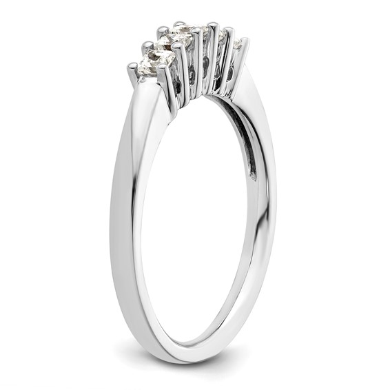14K White Gold 5-Stone Shared Prong (Holds 5-2.2mm Princess) Diamond Band Mounting