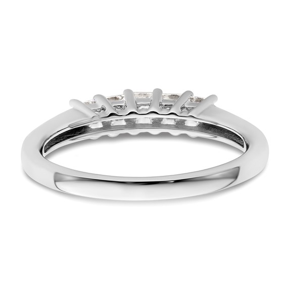 14K White Gold 5-Stone Shared Prong (Holds 5-2.5mm Princess) Diamond Band Mounting