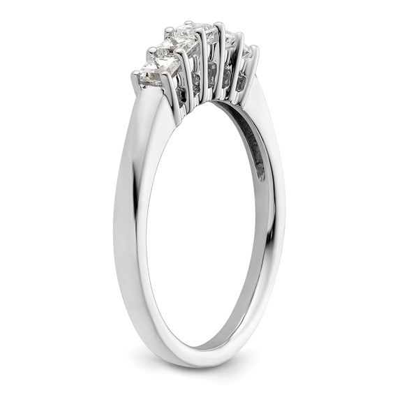 14K White Gold 5-Stone Shared Prong (Holds 5-2.5mm Princess) Diamond Band Mounting