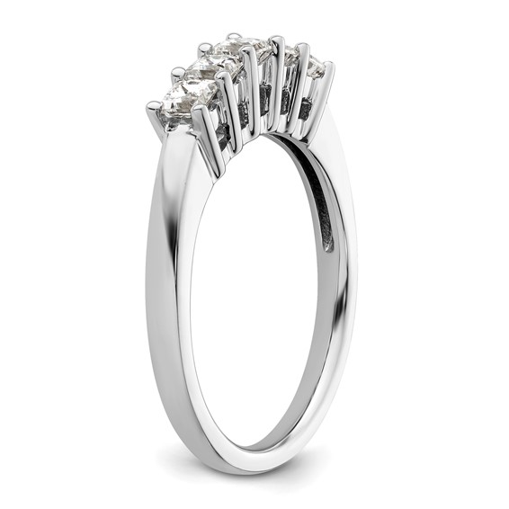 14K White Gold 5-Stone Shared Prong (Holds 5-2.8mm Princess) Diamond Band Mounting