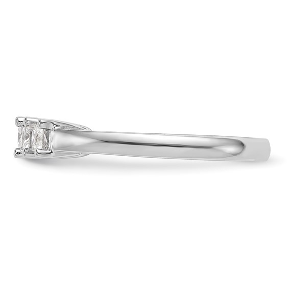 14K White Gold 5-Stone Shared Prong (Holds 5-3.2mm Princess) Diamond Band Mounting