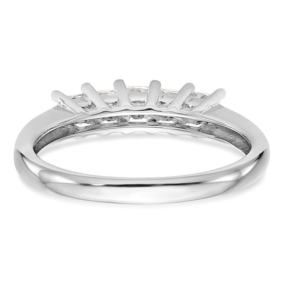 14K White Gold 5-Stone Shared Prong (Holds 5-3.2mm Princess) Diamond Band Mounting