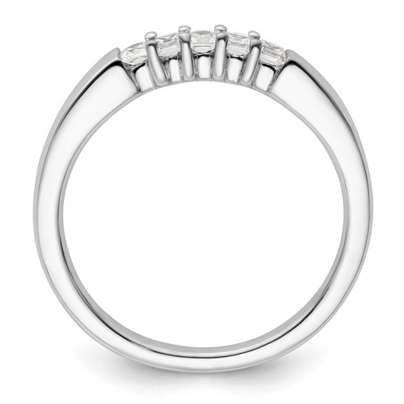 14K White Gold 5-Stone Shared Prong (Holds 5-2.0mm Princess) Diamond Band Mounting
