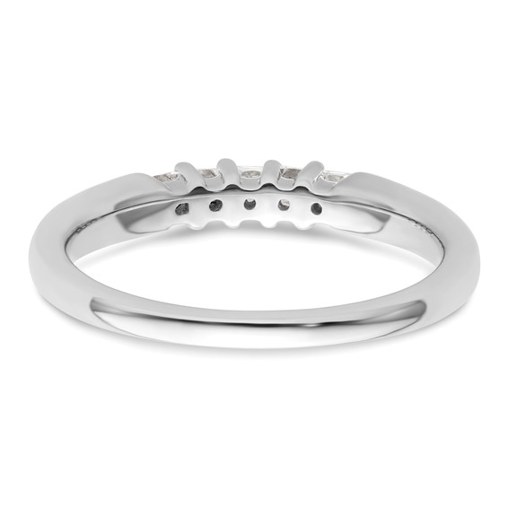14K White Gold 5-Stone Shared Prong (Holds 5-2.0mm Princess) Diamond Band Mounting