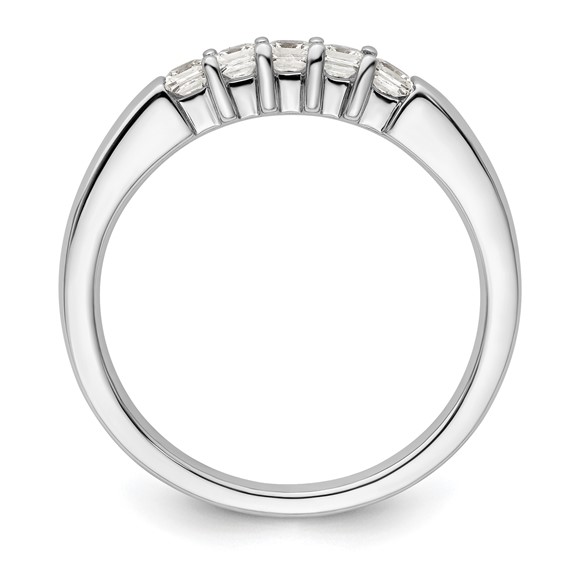14K White Gold 5-Stone Shared Prong (Holds 5-2.2mm Princess) Diamond Band Mounting