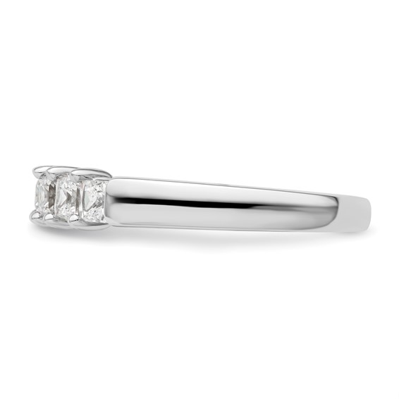 14K White Gold 5-Stone Shared Prong (Holds 5-2.8mm Princess) Diamond Band Mounting