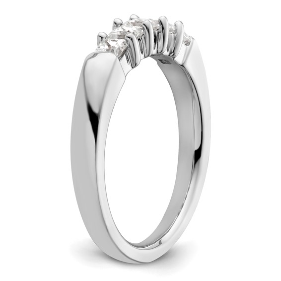 14K White Gold 5-Stone Shared Prong (Holds 5-2.8mm Princess) Diamond Band Mounting