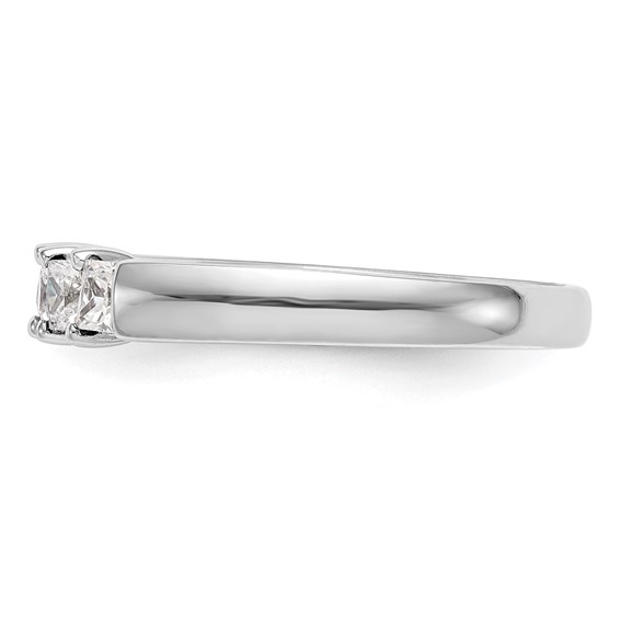 14K White Gold 5-Stone Shared Prong (Holds 5-3.2mm Princess) Diamond Band Mounting