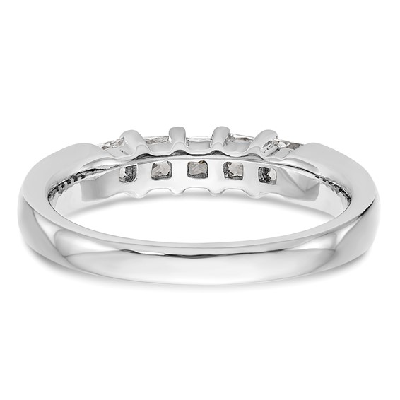 14K White Gold 5-Stone Shared Prong (Holds 5-3.2mm Princess) Diamond Band Mounting