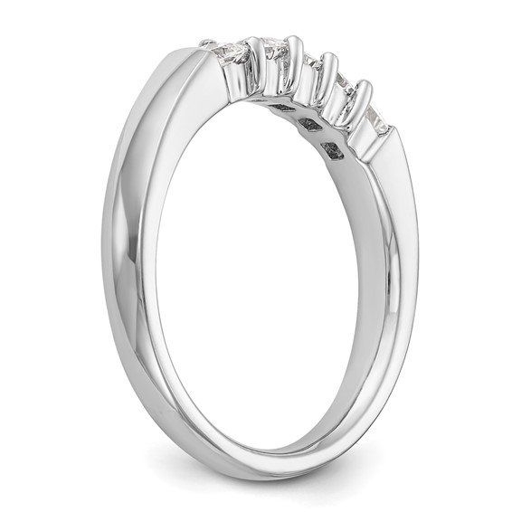 14K White Gold 5-Stone Shared Prong (Holds 5-3.2mm Princess) Diamond Band Mounting