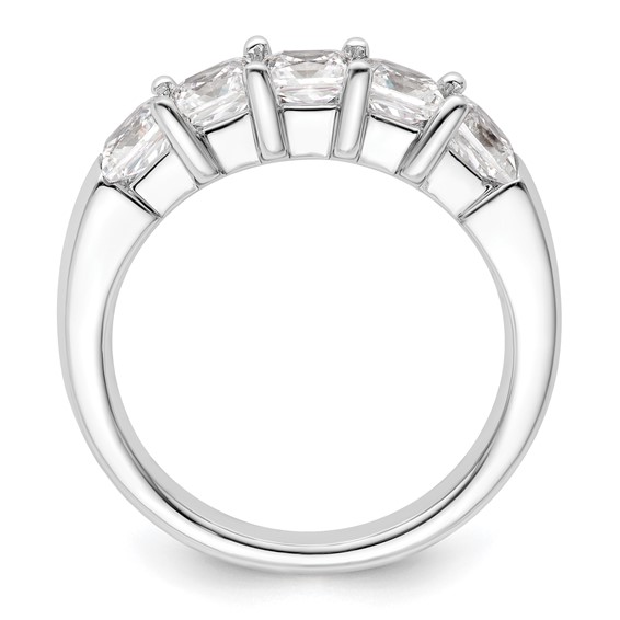 14K White Gold 5-Stone Shared Prong (Holds 5-3.8mm Princess) Diamond Band Mounting