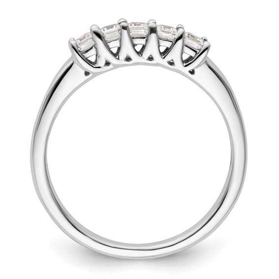 14K White Gold 5-Stone Shared Prong (Holds 5-2.2mm Princess) Diamond Band Mounting