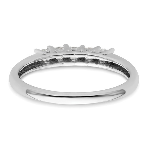 14K White Gold 5-Stone Shared Prong (Holds 5-2.2mm Princess) Diamond Band Mounting