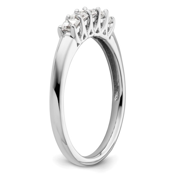 14K White Gold 5-Stone Shared Prong (Holds 5-2.2mm Princess) Diamond Band Mounting