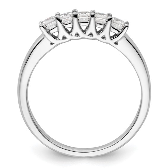 14K White Gold 5-Stone Shared Prong (Holds 5-2.5mm Princess) Diamond Band Mounting